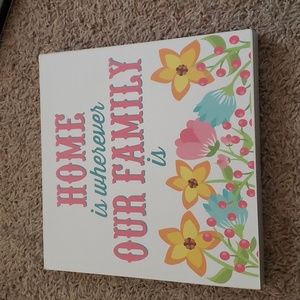 Spring Home is Wherever our Family is Plaque - #0145-B